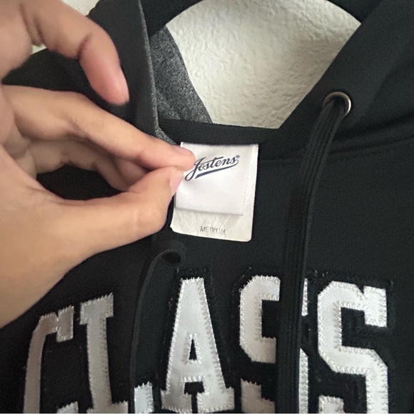 Jostens Class Of 2022 Pullover Hoodie Size M Black Polyester Stretch Large Print - Picture 4 of 5